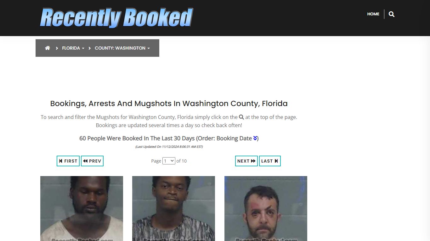 Bookings, Arrests and Mugshots in Washington County, Florida